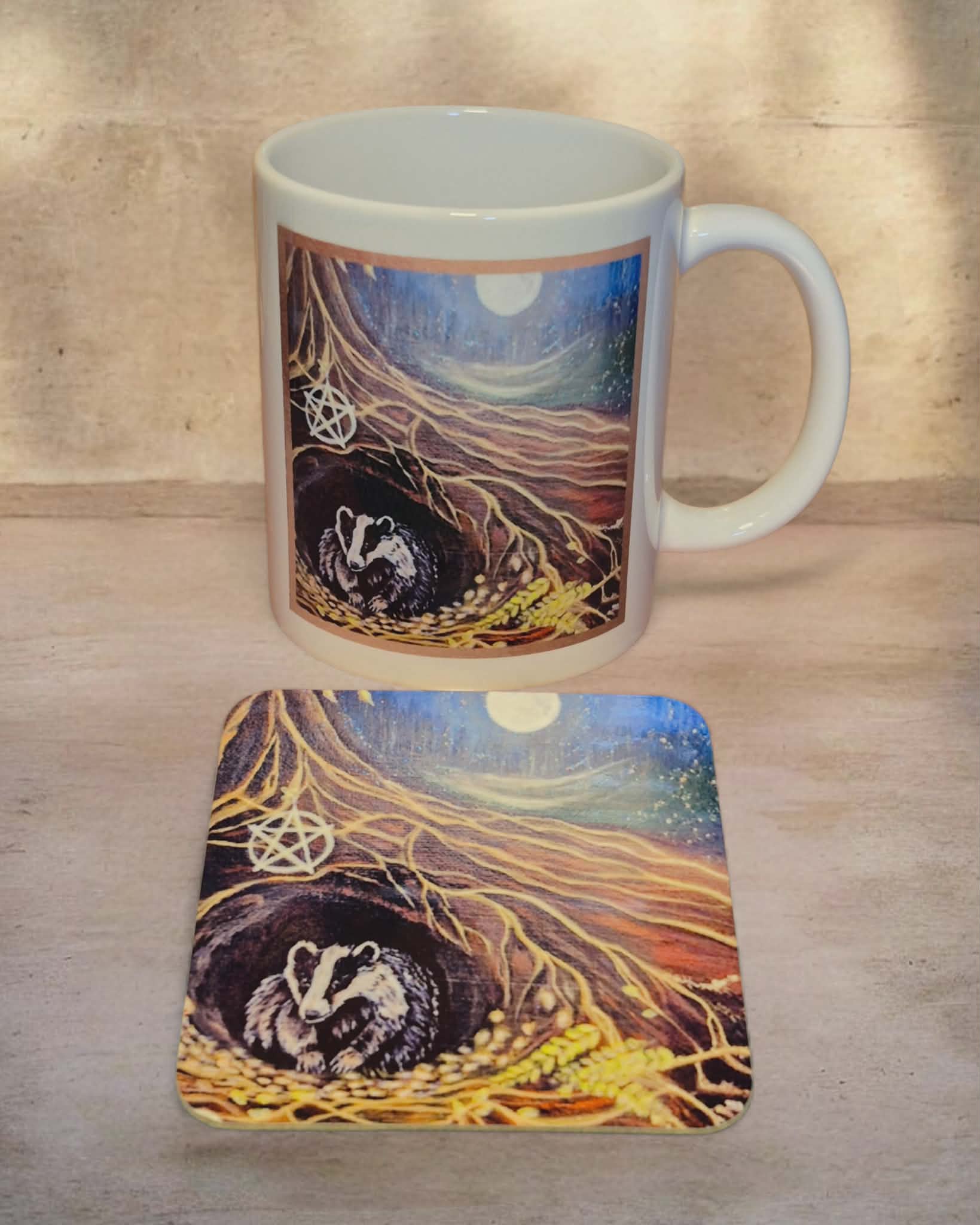 The Badger of the Earth Mug & Coaster Set