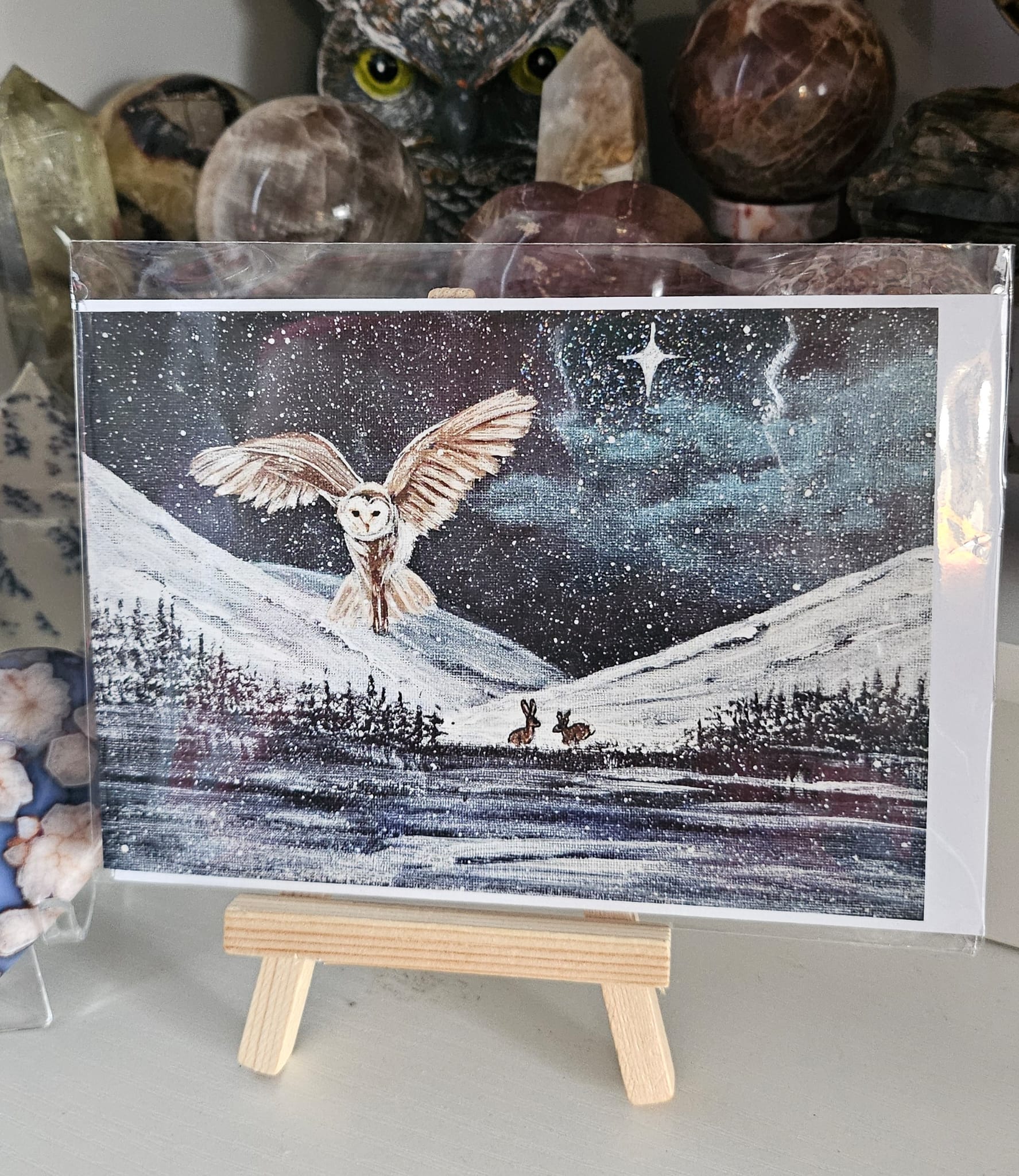 Winter Guardian Owl Greeting Card