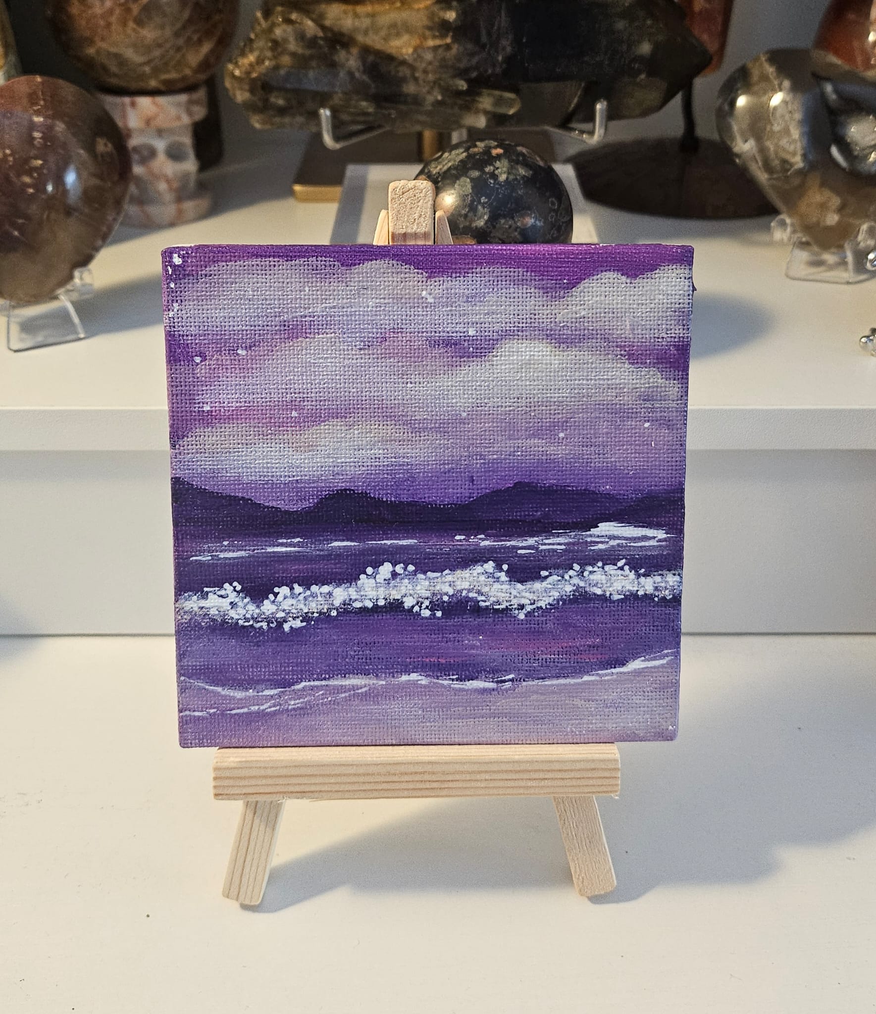 Violet Tide Mini Seascape Painting