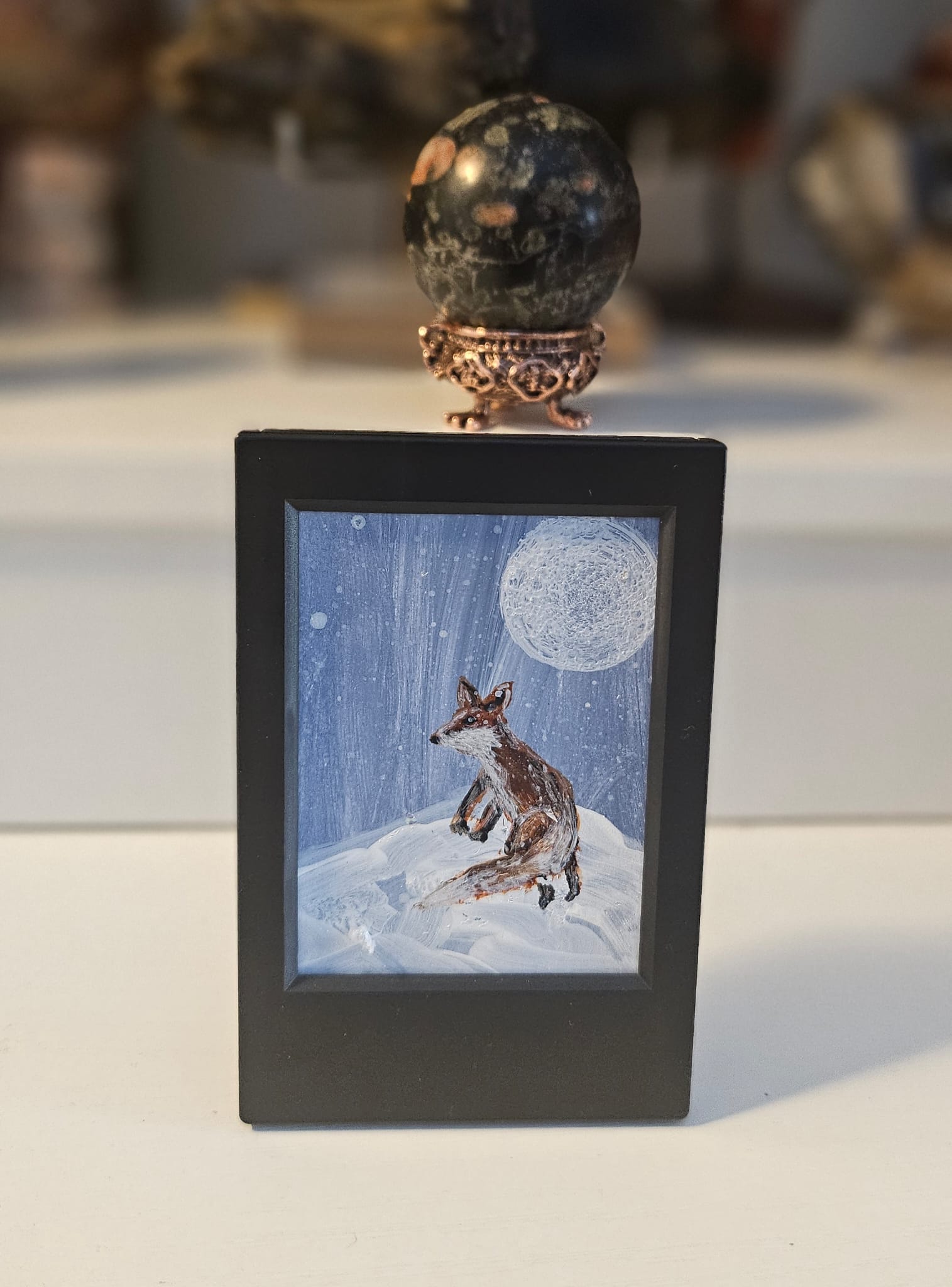 Winter Fox Beneath the Moon