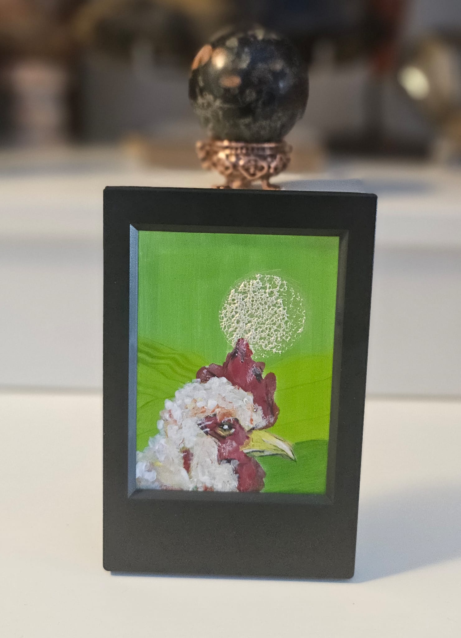 Moonlit Hen in Green Fields