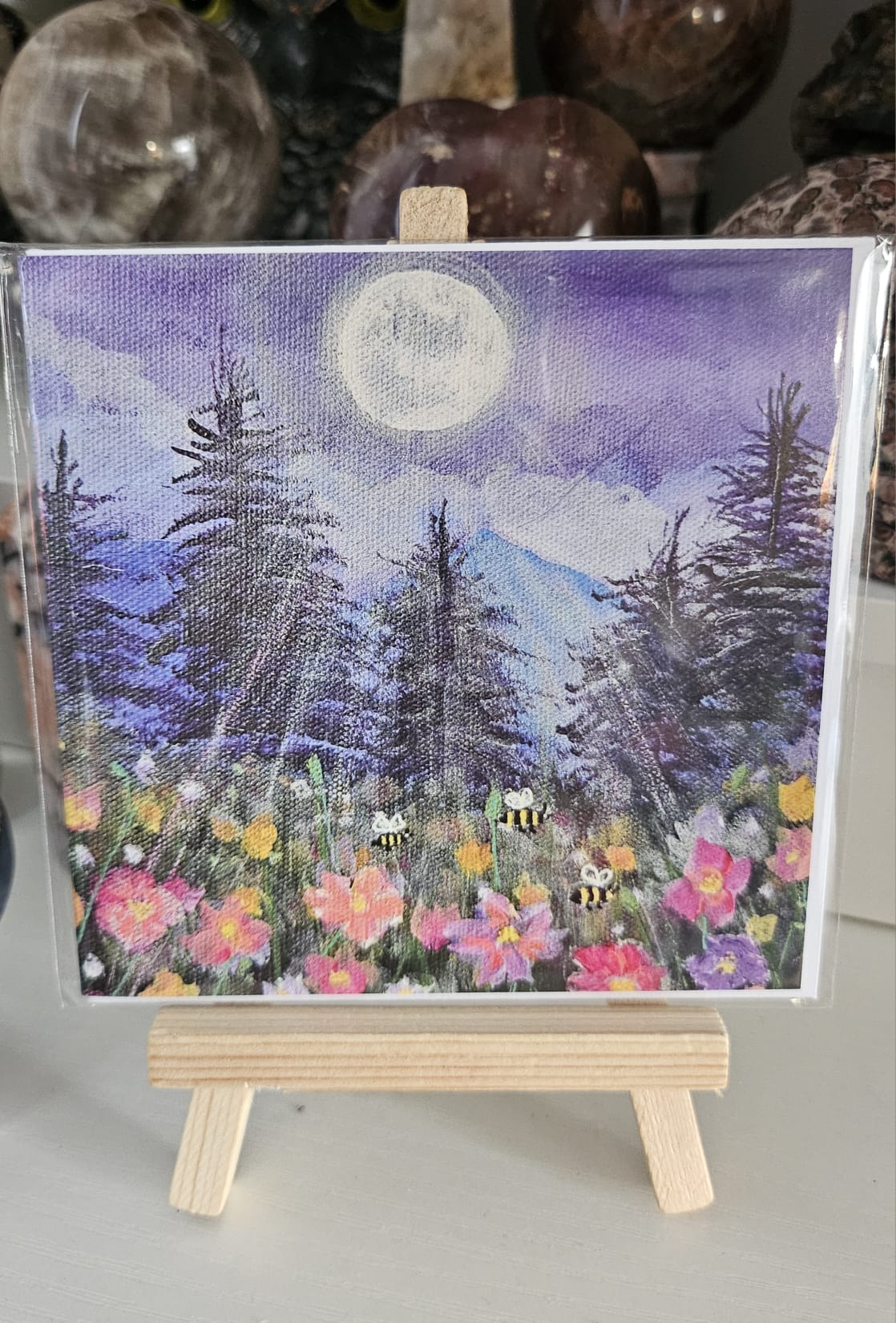 Moonlit Wildflower Meadow Greeting Card