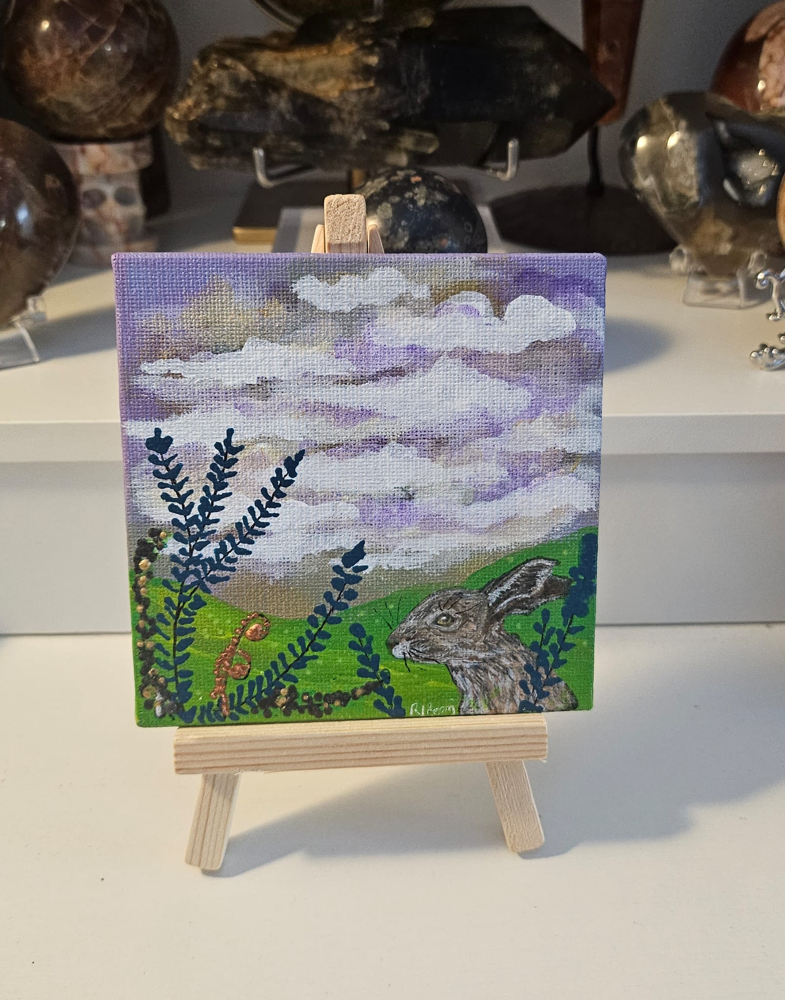 Hare in the Ferns Mini Woodland Painting