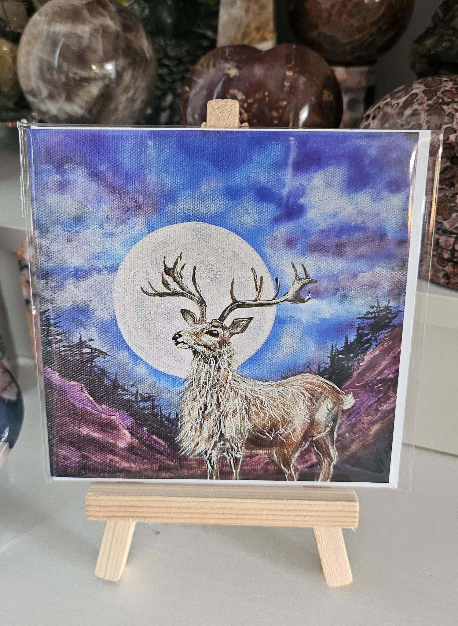 Moonlit Stag Greeting Card