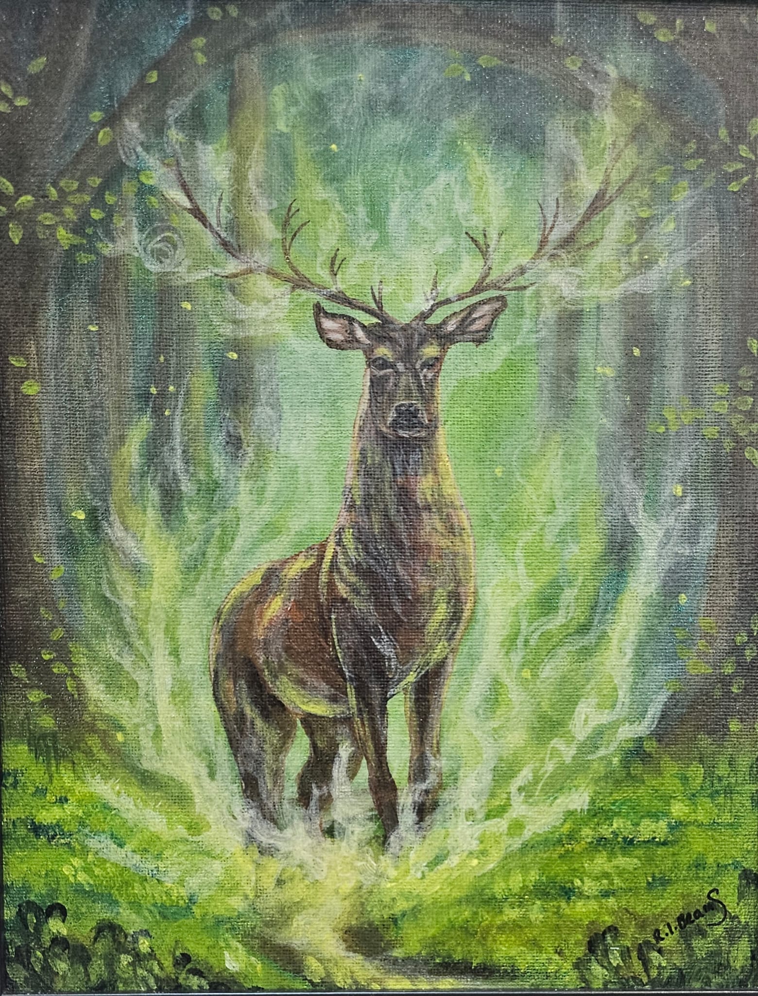 Deer in the Green Fire