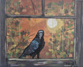Raven at the Window Acrylic Painting