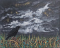 Crow Beneath the Storm Acrylic Painting